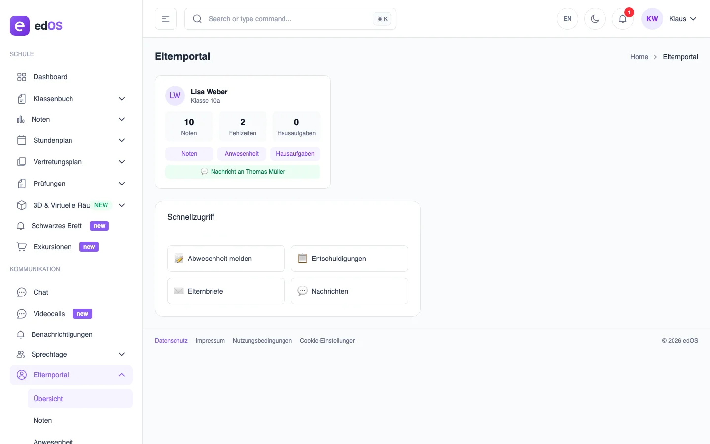 Eltern-Dashboard