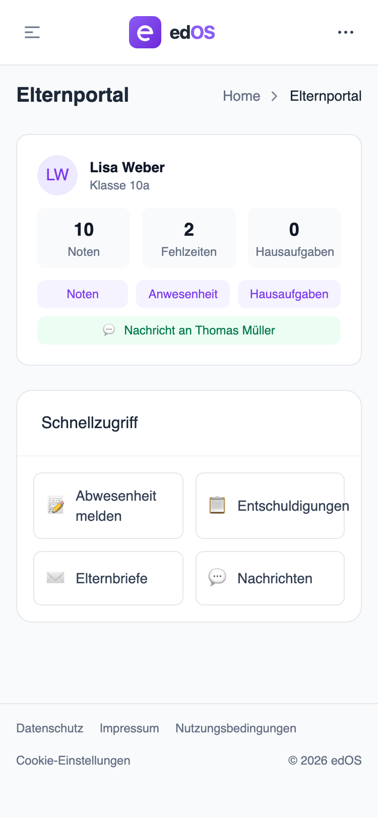 Eltern-Dashboard mobil