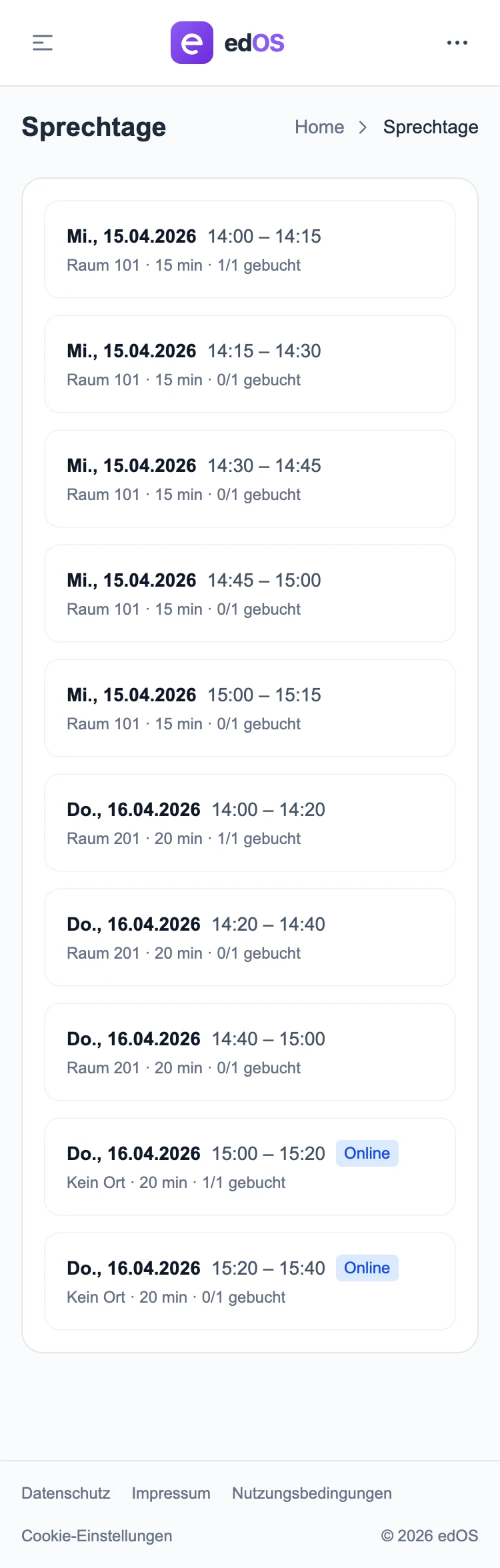 Sprechtage